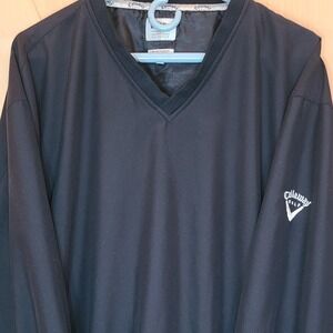 Callaway Golf Windbreaker Pullover Jacket, Men's XXL, Black, 100% Polyester‎